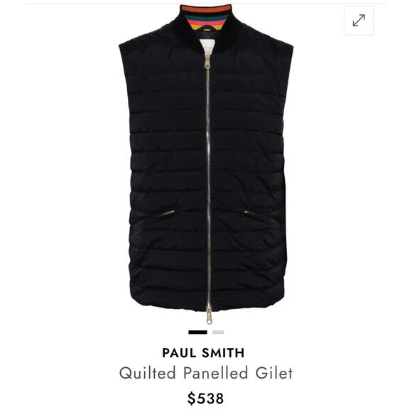 Paul Smith Quilted Panelled Gillet Large Feather Down Utility Luxury Minimalist